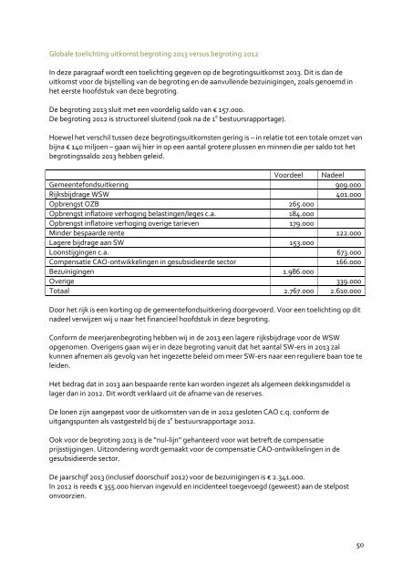 Begroting 2013 - Gemeente Hardenberg