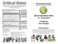 Work Experience Booklet 2012 - Hardenhuish School