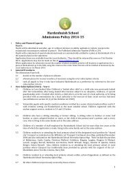 Hardenhuish School Admissions Policy 2014-15