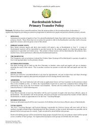 Primary Transfer Policy - Hardenhuish School