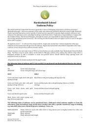 Uniform Policy 2013 - Hardenhuish School