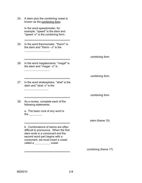 BASIC MEDICAL TERMINOLOGY SUBCOURSE ... - EnglishZone