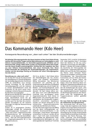 Das Kommando Heer (Kdo Heer)