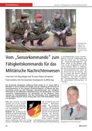 „Sensorkommando“ zum Fähigkeitskommando für das Militärische