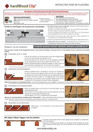 Plaatsing van de bevestigingen - HardWood Clip