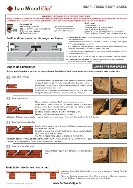 Dossier technique - HardWood Clip