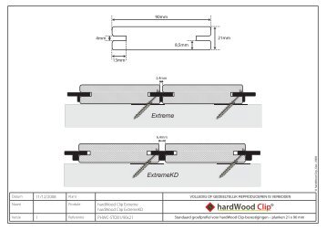 Technisch plan voor het profiel van de groeven - HardWood Clip