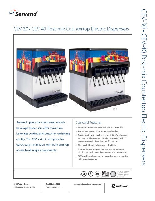 Post-mix Countertop Electric Dispensers