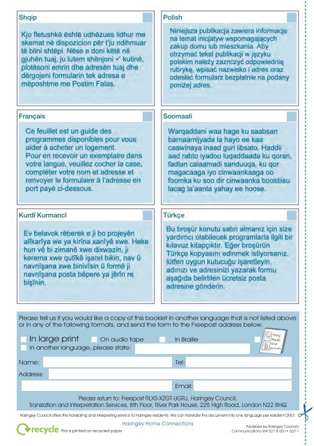 home connections booklet.pdf - Haringey Council