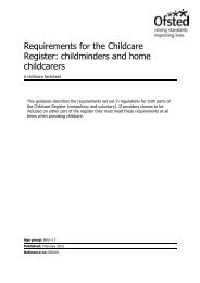 Requirements for the Childcare Register: childminders