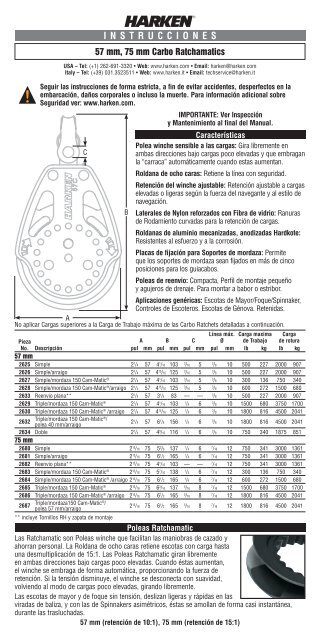 INSTRUCCIONES - Harken