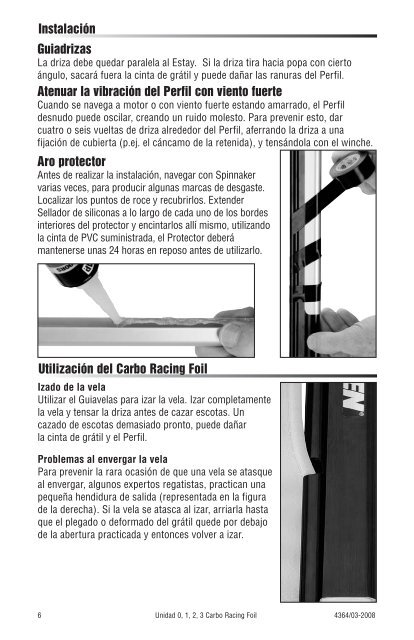 Carbo Racing Foil Manual de Instrucciones Unidad 0, 1, 2, 3 - Harken