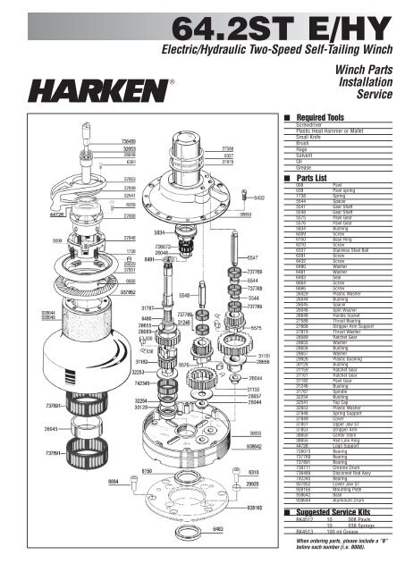 64 2st E Hy Electric Hydraulic Two Sd Self Tailing Harken