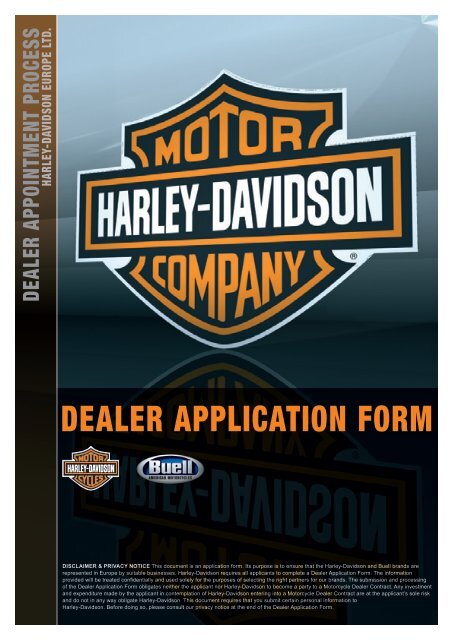 DEALER APPLICATION FORM - Harley-Davidson
