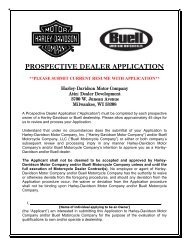 PROSPECTIVE DEALER APPLICATION - Harley-Davidson