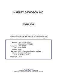 HARLEY DAVIDSON INC
