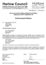 Clean and Sew enforcement notice - 2012 - Harlow Council