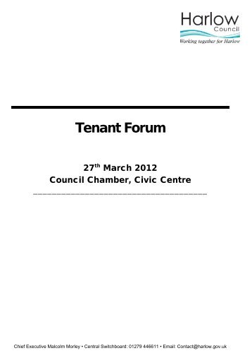 Tenants Forum - Harlow Council