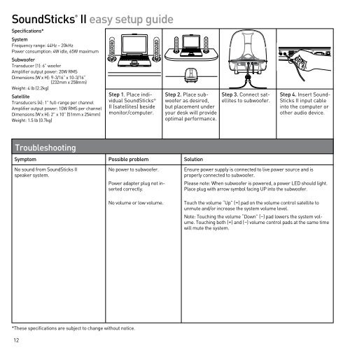 SoundSticks® II Setup Guide - Harman Kardon