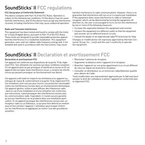 SoundSticks® II Setup Guide - Harman Kardon