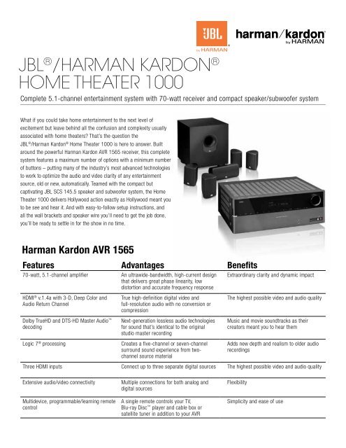 JBL®/Harman Kardon® Home THeaTer 1000