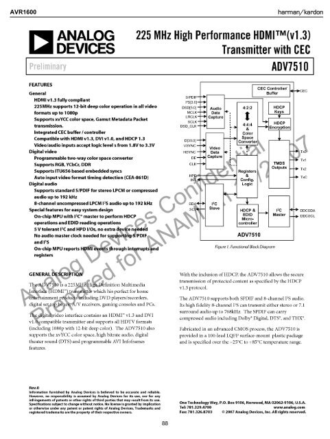 AVR 1600 - Harman Kardon