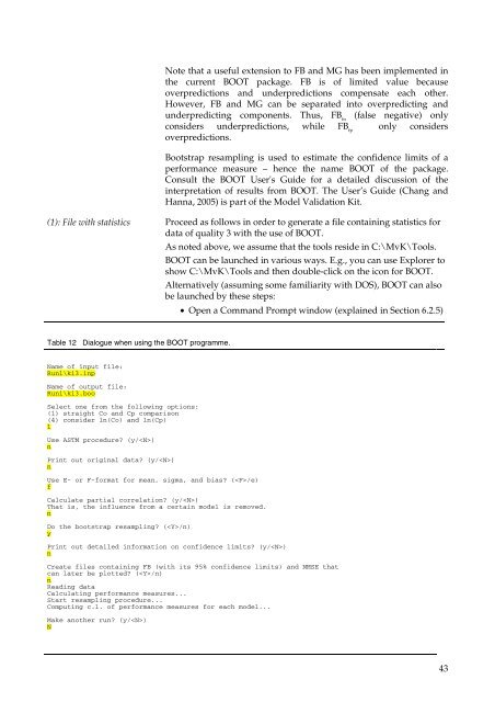 User's Guide to the Model Validation Kit - Harmonisation within ...