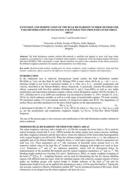 extension and modification of the bulk richardson number method ...