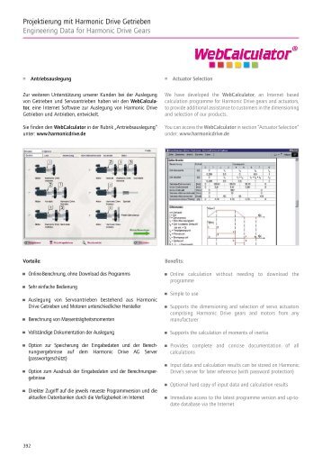 Projektierung mit Harmonic Drive Getrieben Engineering Data for ...