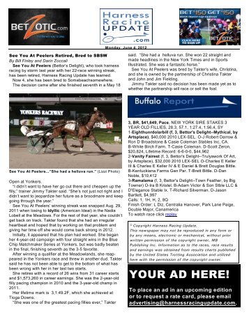 Monday, Jun 04, 2012 See You At Peelers Retired, Bred to SBSW