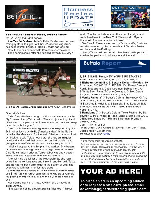 Monday, Jun 04, 2012 See You At Peelers Retired, Bred to SBSW