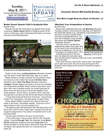 Sunday, May 8, 2011 - HarnessRacingUpdate.com