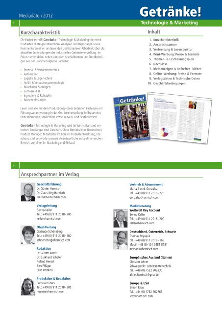 Mediadaten 2012 - Dr. Harnisch Verlag