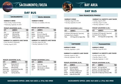 VIP BUS SCHEDULE - Harrah's