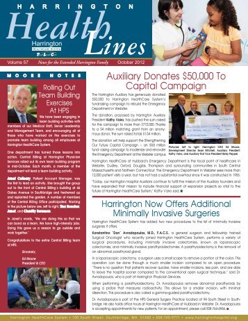 Auxiliary Donates $50,000 To Capital Campaign - Harrington ...