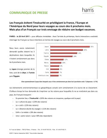 Le communiqué de presse - Harris Interactive