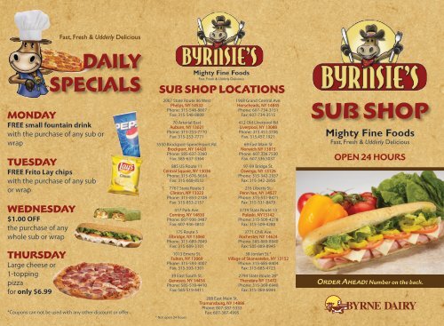 Sub Shop Byrne Dairy Sub Shop Byrne Dairy