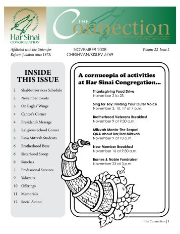 INSIDE THIS ISSUE - Har Sinai Congregation