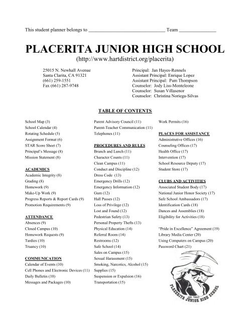 High School Homework Chart