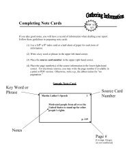 Completing Note Cards Notes Source Card Number Key Word or ...