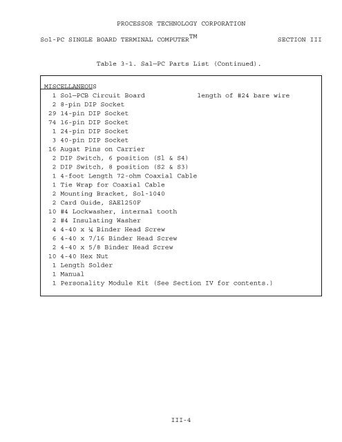 The System Manual of SOL-20 - History of Computers