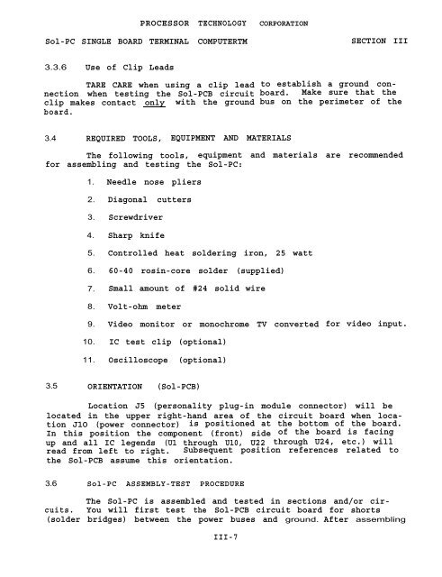 The System Manual of SOL-20 - History of Computers