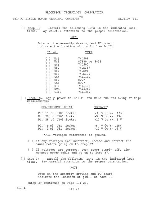 The System Manual of SOL-20 - History of Computers