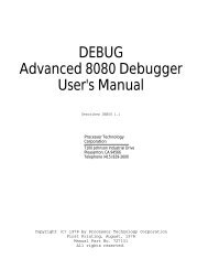 Advanced 8080 Debugger User's Manual