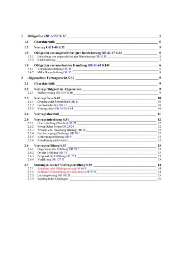 1 Obligation OR 1-552 S.31 2 Allgemeines Vertragsrecht S.39 - Harti