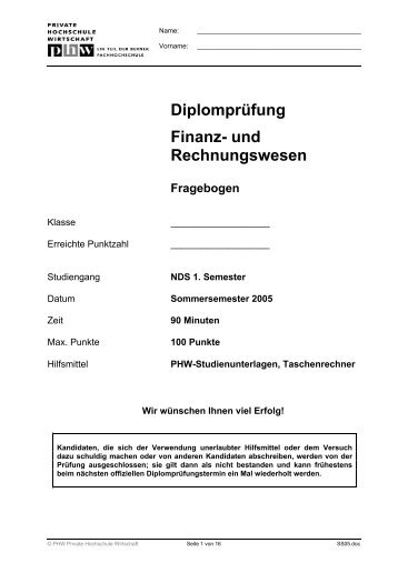 Diplomprüfung Finanz- und Rechnungswesen - Harti