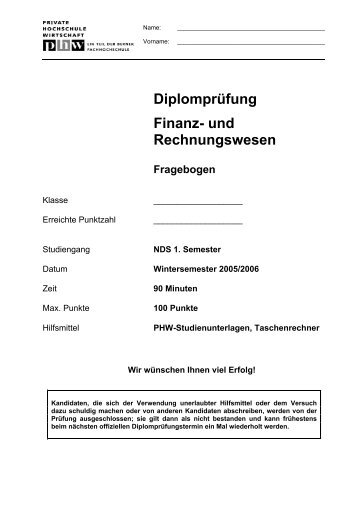 Diplomprüfung Finanz- und Rechnungswesen - Harti