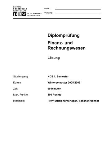 Diplomprüfung Finanz- und Rechnungswesen - Harti