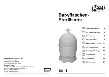 BS 16 Babyflaschen- Sterilisator - Hartig + Helling GmbH & Co. KG