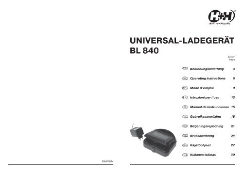 UNIVERSAL-LADEGERÄT BL 840 - Hartig + Helling GmbH & Co. KG